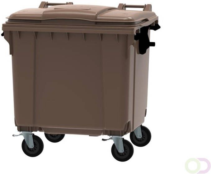 Container 1100 liter vlak deksel