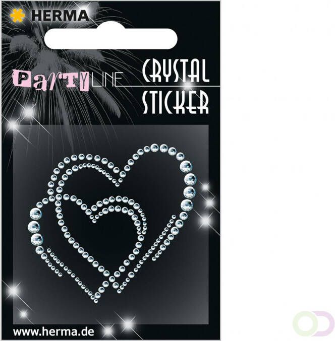 Herma Crystal stickers dubble hartjes