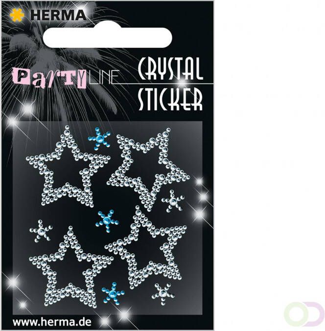 Herma Crystal stickers ster zilver blauw