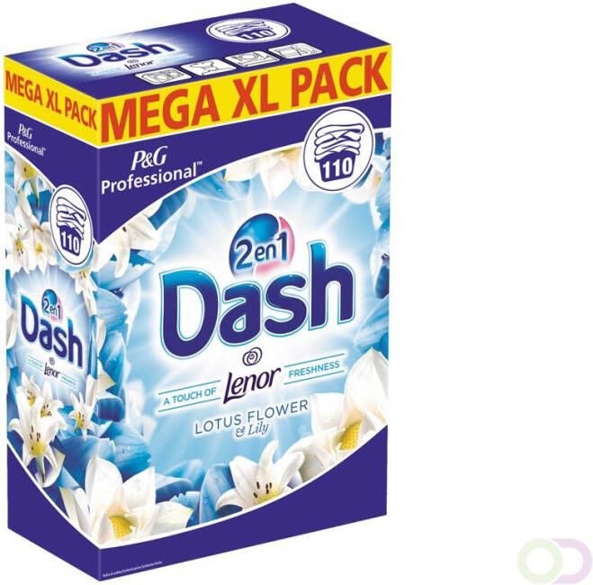 Dash Professional 2in1 lotusbloem en waterlelie Waspoeder 7kg 110 Wasbeurten