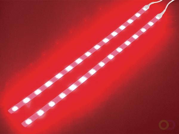 DUBBELE ZELFKLEVENDE LED STRIP 12VDC ROOD MET ON OFF KNOP