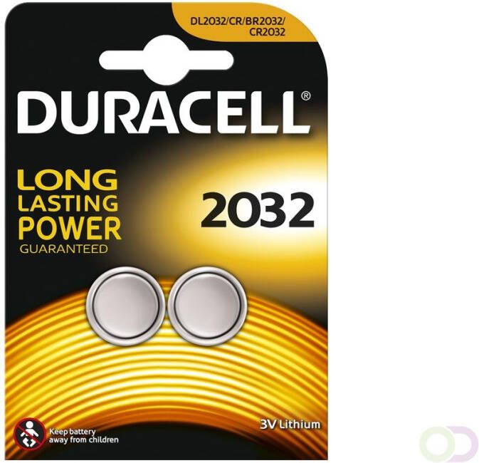 Duracell knoopcel Electronics DL CR 2032 3 volt blister van 2 stuks