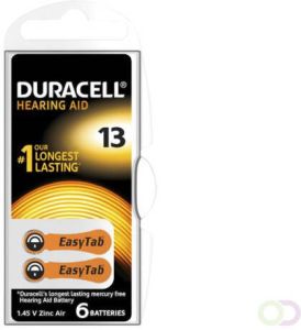 Duracell Batterij Hearing DA13 Ã7 9mm 310mAh 6 stuks