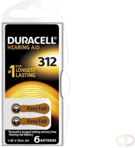 Duracell Batterij Hearing DA312 Ã7 9mm 180mAh 6 stuks