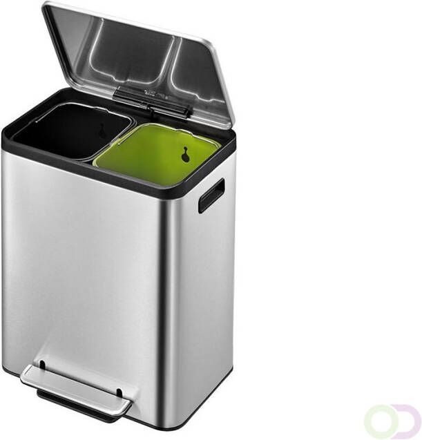 EKO Afvalbak EcoCasa Recycler pedaalemmer 15+15 liter RVS