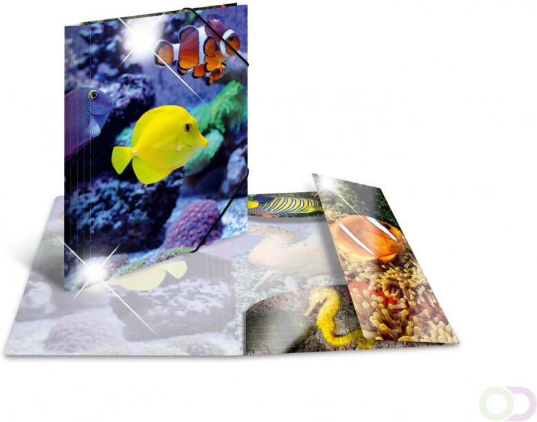 Elastomappen glossy dieren A4 PP fish