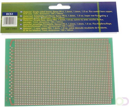 Velleman EUROCARD 1 GAT PER EILAND 100x160mm FR4 (1st. bl.)