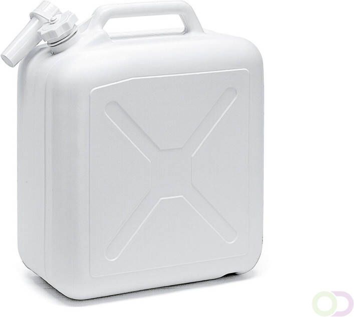 Merkloos Jerrycan met Schenktuit 20 liter Wit