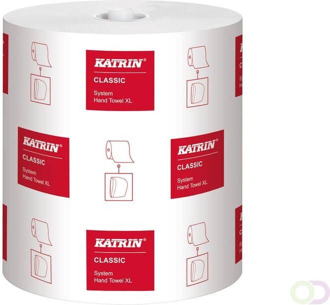 Katrin handdoekrol tbv mechanische dispenser XL Classic 1laags wit afm. 21x270m 6x1050vel