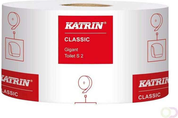 Katrin jumbo toiletpapier Classic wit 2laags afm. 10x12 5 12x1600vel