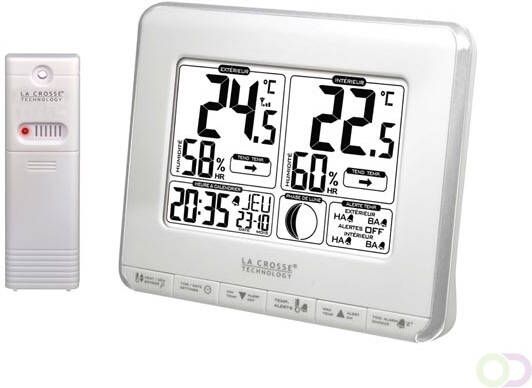 Velleman LA CROSSE WEERSTATION MET MAANFASES TEMPERATUURALARM EN WARMTE-INDEX