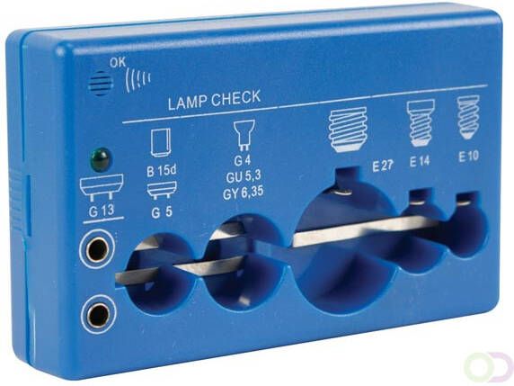 Velleman Lamptester voor halogeen- of gloeilampen testapparaat controleapparaat voor lampen gloeilamptester met LED en zoemer fitting