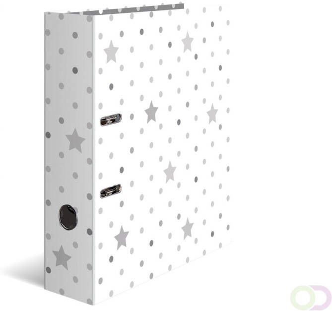 Motief ordner A4 sterren wit met grijze sterren