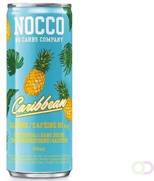 Merkloos Nocco frisdrank Caribbean blikje van 250 ml pak van 12 stuks