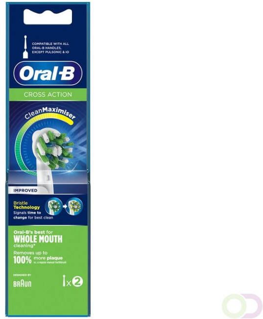 Oral-B CrossAction Opzetborstel Met CleanMaximiser-technologie Verpakking Van 2 Stuks