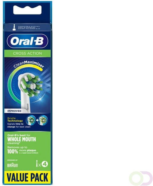 Oral-B CrossAction Opzetborstel Met CleanMaximiser-technologie Verpakking Van 4 Stuks