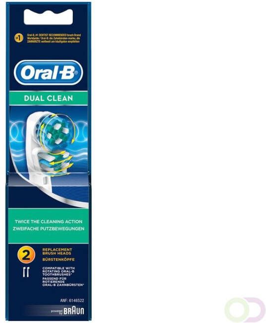 Oral B Dual Clean 2 Elektrische Tandenborstel Opzetborstels