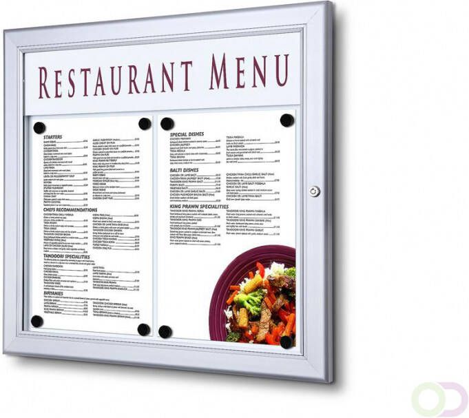 Outdoor Menubord Met Logo Paneel 2x A4 Liggend