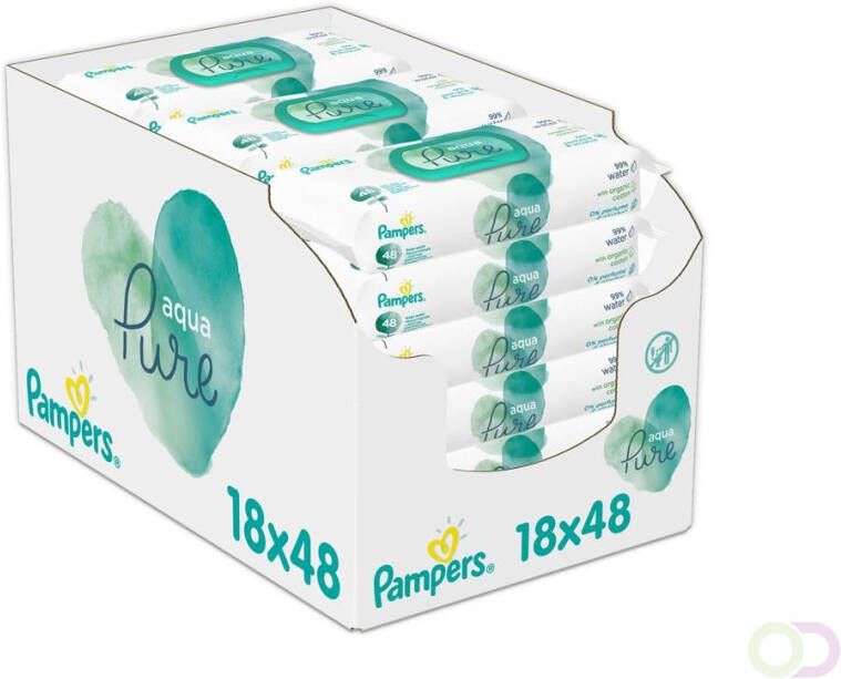 Pampers Aqua Pure Babydoekjes 18x48 = 864 Babydoekjes