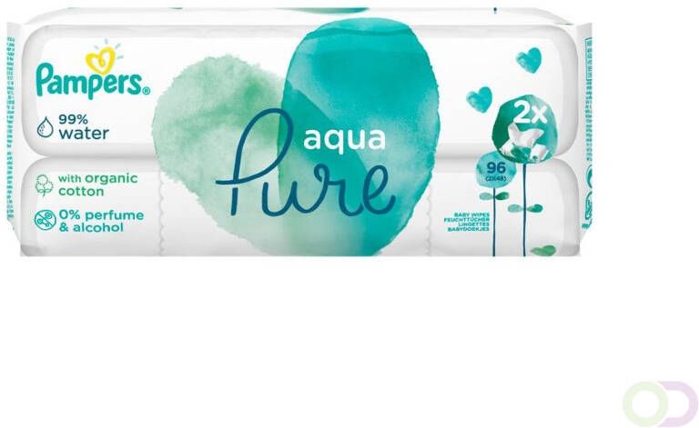 Pampers Aqua Pure Babydoekjes 2 Verpakkingen = 96 Babydoekjes