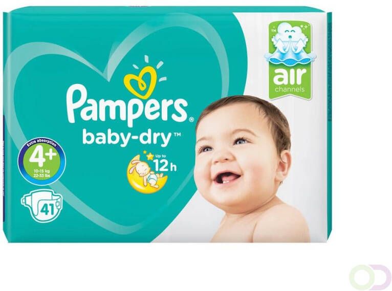 Pampers Baby-Dry Maat 4+ 41 Luiers Droge Ademende Huid