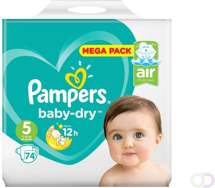 Pampers Baby-Dry Maat 5+ 22 Luiers Droge Ademende Huid