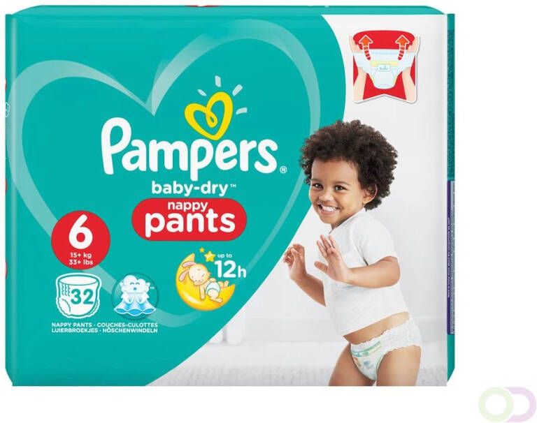 Pampers Baby Dry Pants S6 32 Luierbroekjes Luchtdoorlatende Banen