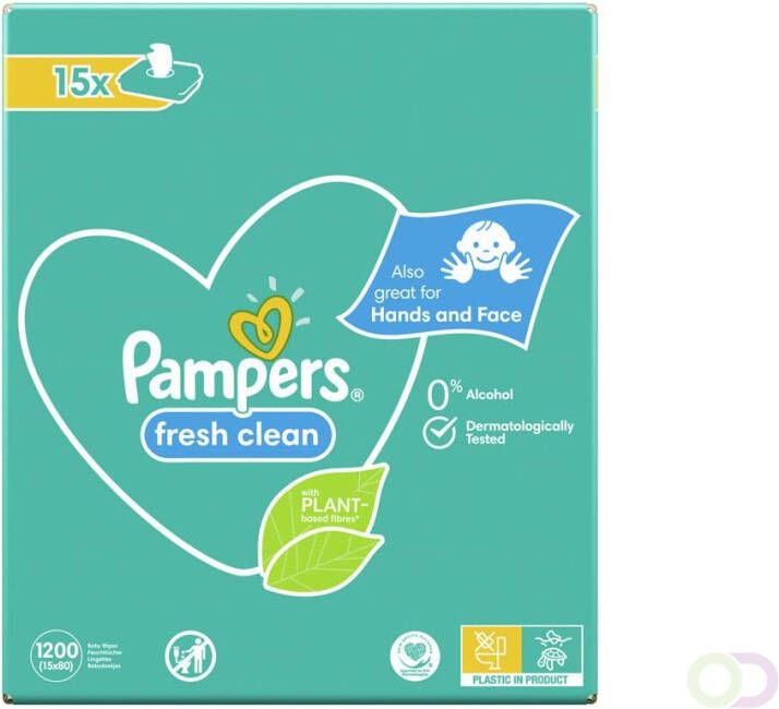Pampers Fresh Clean Babydoekjes 15 Verpakkingen = 1200 Doekjes