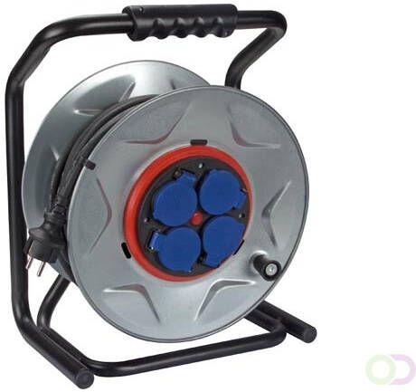 Professionele kabelhaspel gebruik binnen- en buitenshuis spatwaterdicht (IP44) 4 stopcontacten met randaarde anti-twist-syst