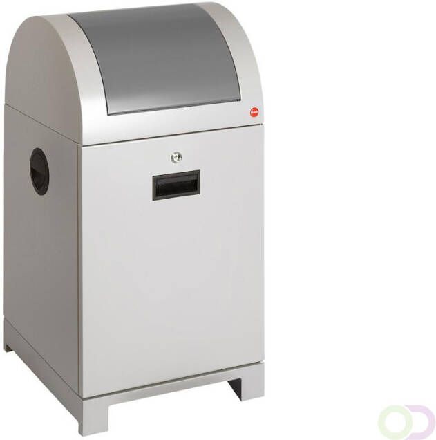 Hailo ProfiLine recycling afvalbak met afvalzakhouder 40 ltr witaluminium grijs