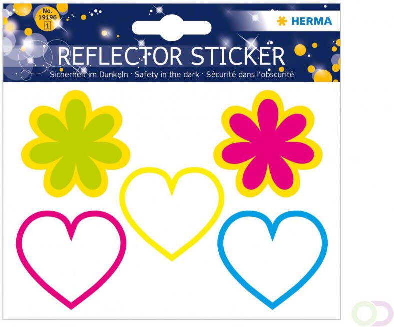 Reflector sticker hearts + bloemen