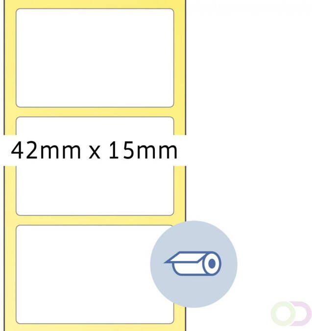 Rol etiketten thermotransfer 42x15 mm wit papier licht glanzend 5000 st.