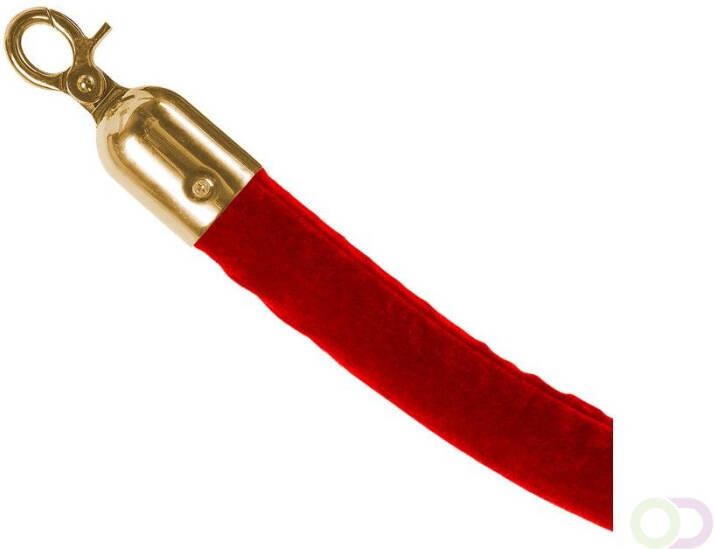 Rood Velours Koord Met Gouden Clips