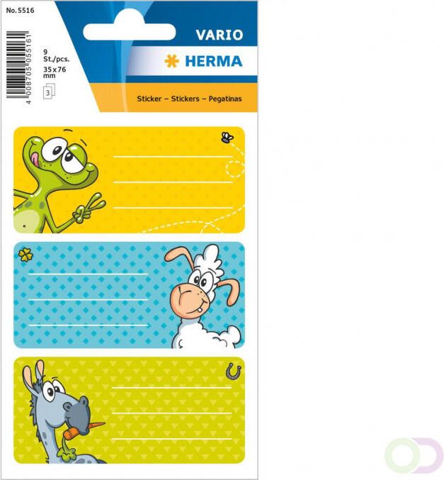 Herma Schooletiketten grappige figuren