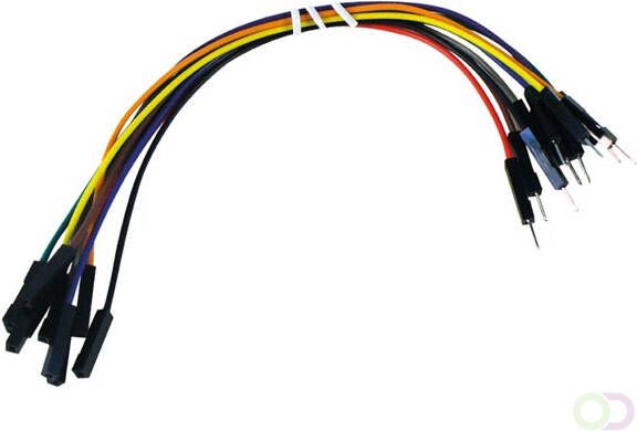 SET DRAADBRUGGEN 1 pin MANNELIJK NAAR VROUWELIJK 15 CM (10 st.)