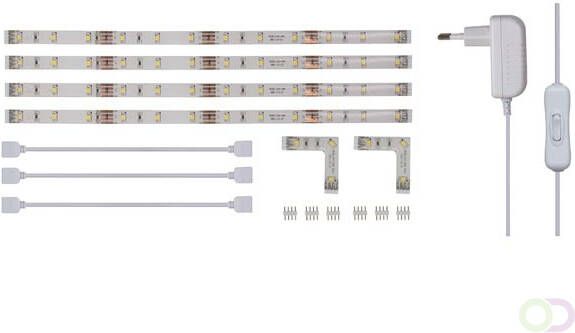 SET MET FLEXIBELE LEDSTRIPS EN VOEDING WIT 4 x 30cm 12Vdc