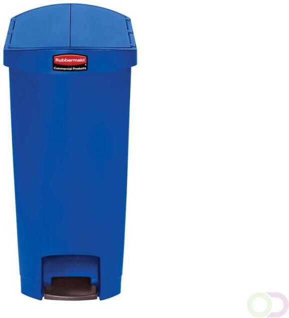 Slim Jim Step On container End Step kunststof 50 ltr Rubbermaid blauw