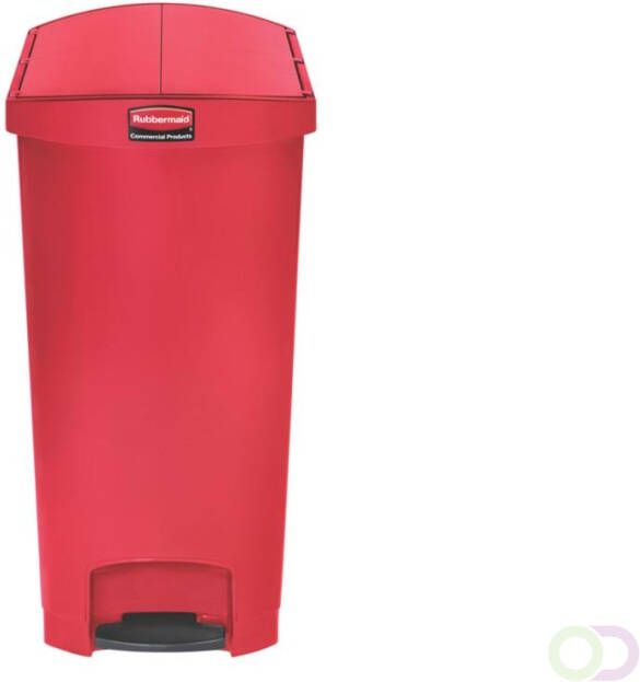 Rubbermaid Slim Jim Step On container End Step kunststof 90 ltr rood