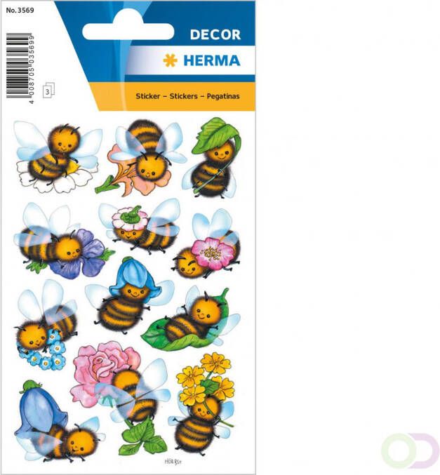 Stickers etiketten grappige bijen