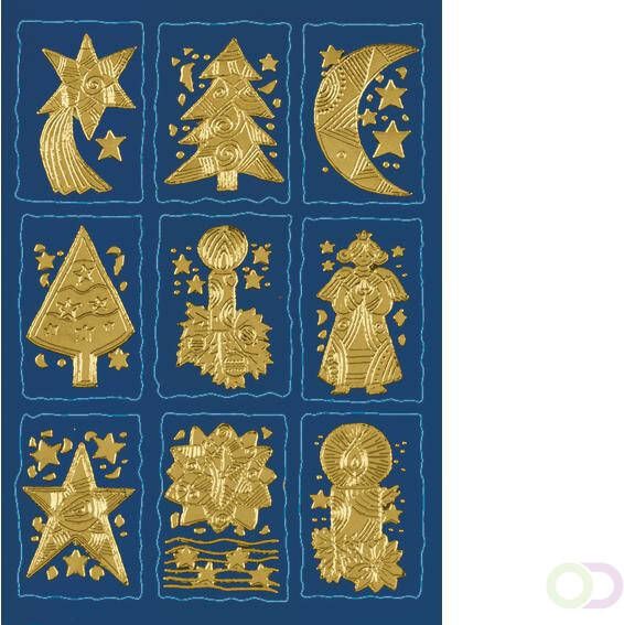 Stickers Herma 3982 DECOR kerstsymbolen goud preeg
