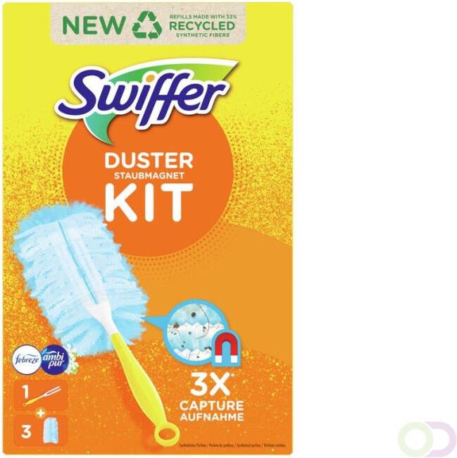 Swiffer Duster Trap &amp Lock kit(1 Handvat + 3 Navullingen )