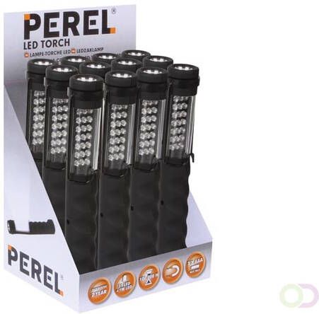 TOONBANKDISPLAY MET 12 LEDZAKLAMPEN (21 HELDERE WITTE LEDs + 1x 1W-LED)