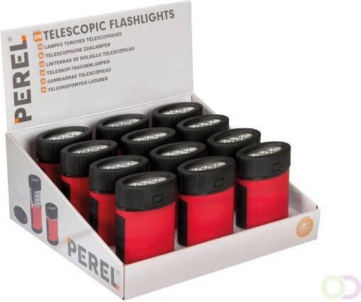 TOONBANKDISPLAY MET 12 TELESCOPISCHE ZAKLAMPEN 3 + 16 LEDS