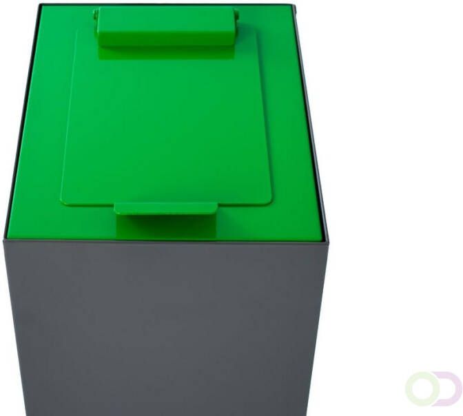 V-part top met klep voor modulaire afvalbak 60 l groen