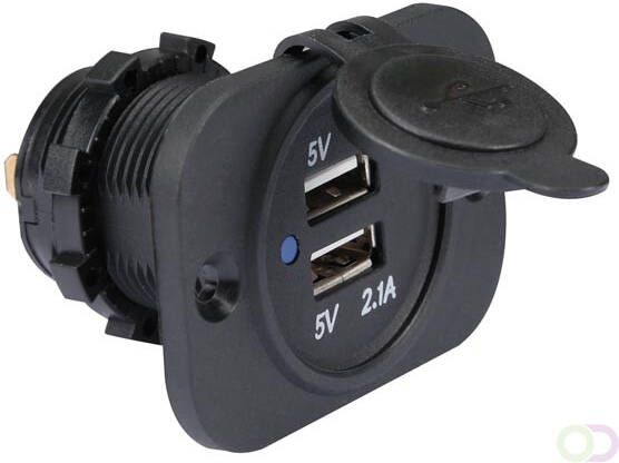 USB-LADER VOOR DE AUTO-INBOUW (12-24 VDC IN 2 x 5 V UIT)