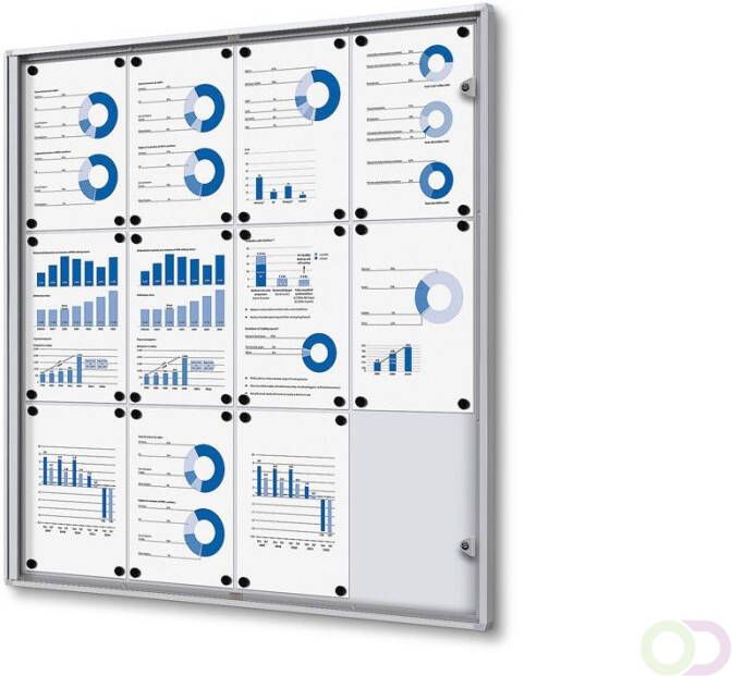 Vitrinekast Mededelingenbord Indoor Economy(12xA4 )