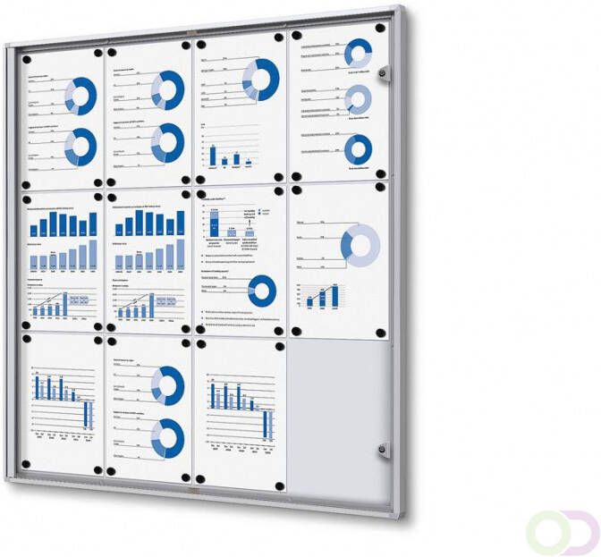 Vitrinekast Mededelingenbord Indoor Economy(12xA4 )
