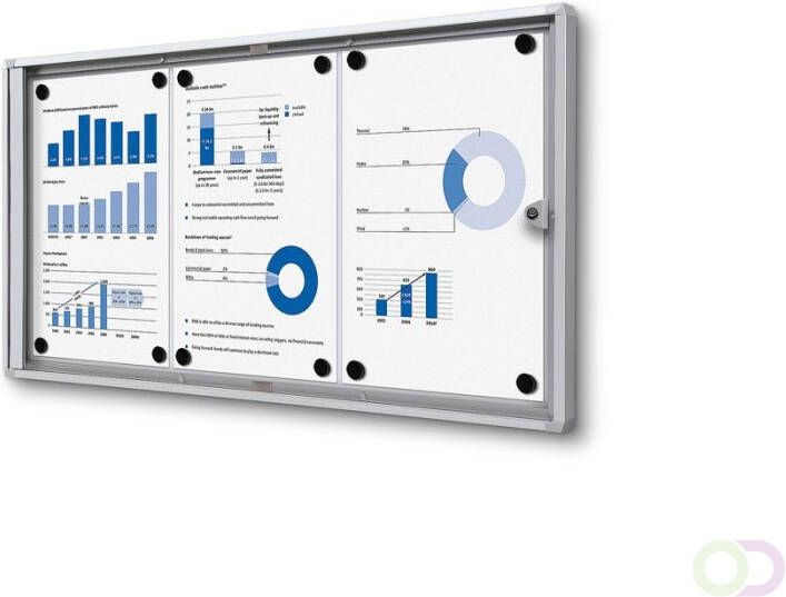 Vitrinekast Mededelingenbord Indoor Economy(3xA4 )