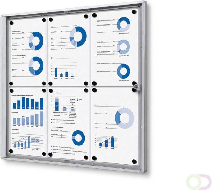 Vitrinekast Mededelingenbord Indoor Economy(6xA4 )