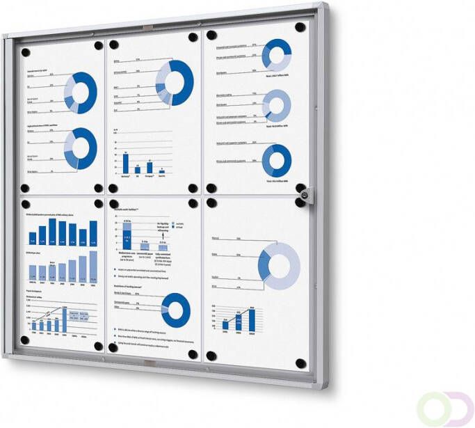 Vitrinekast Mededelingenbord Indoor Economy(6xA4 )